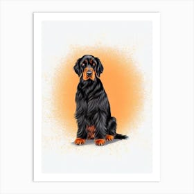 Gordon Setter Illustration Dog Art Print