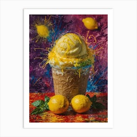 Ice Cream With Lemons Art Print