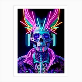 Neon Skull 22 Art Print