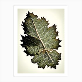 Oak Leaf Vintage Botanical 1 Art Print