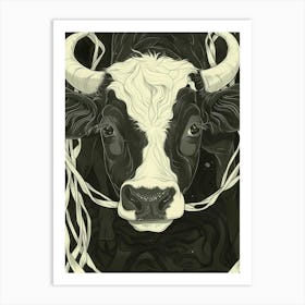 Cow With Horns 3 Art Print