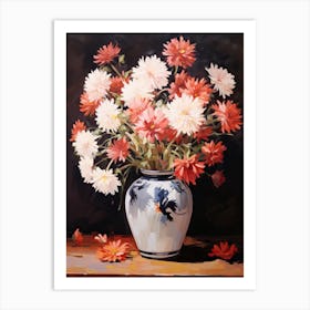 Bouquet Of Asters, Autumn Fall Florals Painting 5 Art Print
