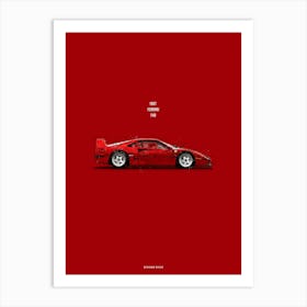Cars in Colors, Ferrari F40 Art Print