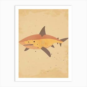 Muted Pastel Mustard Shark 2 Art Print