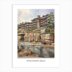 Wisconsin Dells Watercolor 3travel Poster Art Print