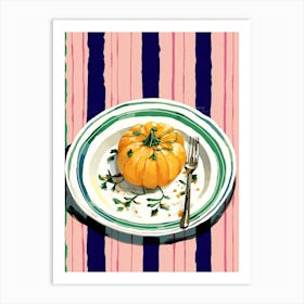 A Plate Of Pumpkins, Autumn Food Illustration Top View 20 Art Print