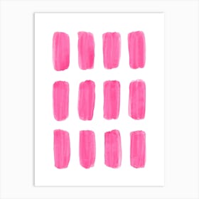 Abstract Pink Strokes Art Print