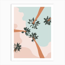Palm Trees In The Summer Sky Art Print