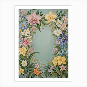 Pastel Floral Wreath Art Print