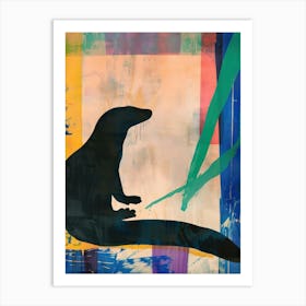 Otter 1 Cut Out Collage Art Print