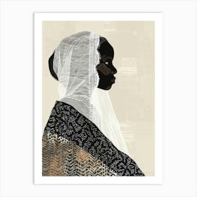 African Woman In Veil Art Print