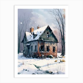 House In The Snow 2 Art Print