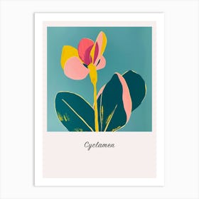 Cyclamen 1 Square Flower Illustration Poster Art Print