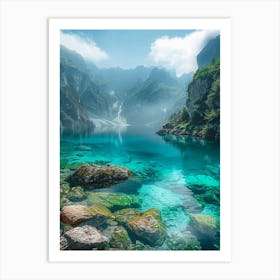 Blue Lake In The Mountains 3 Art Print