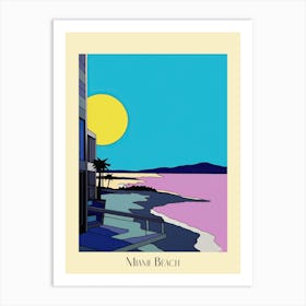 Poster Of Minimal Design Style Of Miami Beach, Usa 1 Art Print