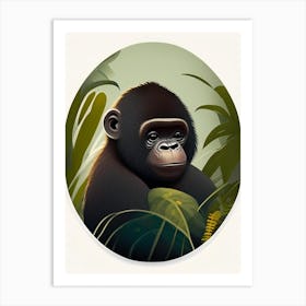 Baby Gorilla, Gorillas Cute Kawaii 3 Art Print