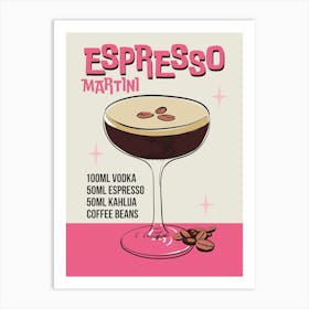 Espresso Martini Cocktail Print Art Print