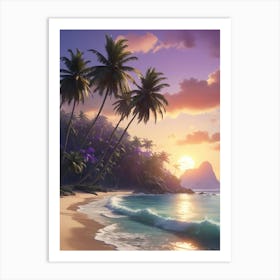 Sunset On The Beach 4 Art Print