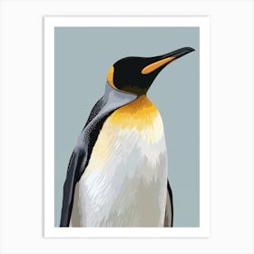 Emperor Penguin Bleaker Island Minimalist Illustration Illustration 3 Art Print