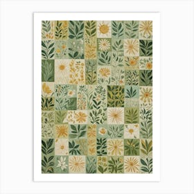 Green Garden Patchwork Art Print