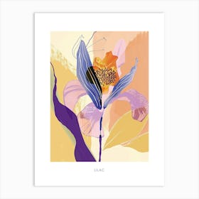 Colourful Flower Illustration Poster Lilac 3 Art Print