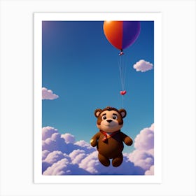 Teddy Bear Flying Art Print