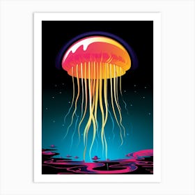 Moon Jellyfish Pop Art 2 Art Print