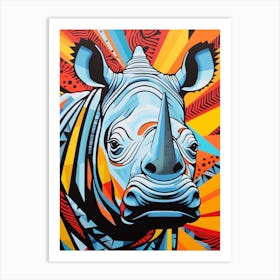 Rhino Paint Splash Pop Art Inspired 2 Art Print