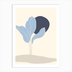 Banana Leaves And Abstract Shapes Art Print