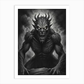 Demon Painting, Demon Art, Demon Painting, Demon Painting, Sketch Art Print