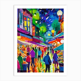 Market At Night 1 Art Print