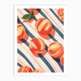 Peaches Fruit Summer Illustration 6 Art Print