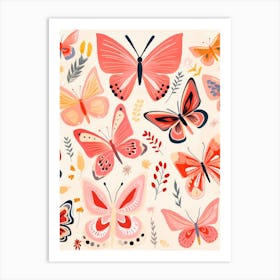 Butterflies And Flowers 3 Art Print