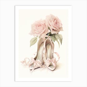 Roses And Shoes - vintage items Art Print