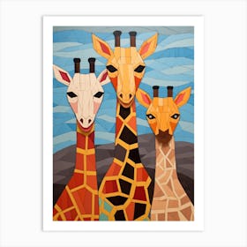 Three Giraffes Art Print