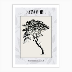 Sycamore Tree Simple Geometric Nature Stencil 1 Poster Art Print
