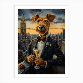 Sophisticated Airedale 2 Art Print