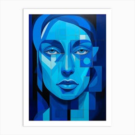 Abstract Geometric Lady Portrait 1 Art Print