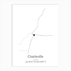 Charleville,Australia Minimalist Map Art Print