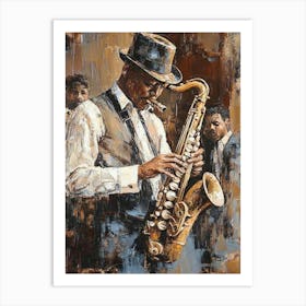 Jazz Saxophone Player Canvas Print Affiche