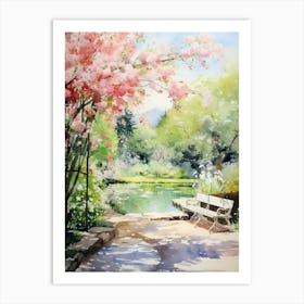 Claude Monet Garden France Watercolour 1 Art Print