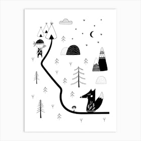 Little Explorer Winding Road Art Print