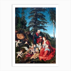 The Rest On The Flight Into Egypt, Lucas Cranach Art Print