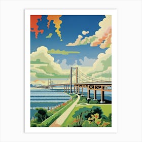 Oresun Bridge, Sweden Colourful 2 Art Print