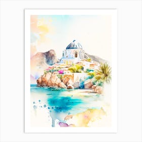 Cabo San Lucas Mexico Watercolour Pastel Tropical Destination Art Print