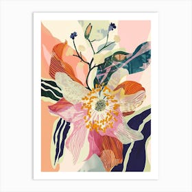 Colourful Flower Illustration Hellebore 1 Art Print