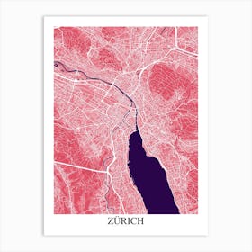 Zurich Pink Purple Art Print