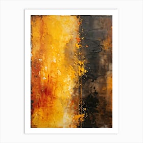 Abstract Watercolor Painting Captures The Essence Of Autumn With Splashes Of Bright Yellow Brillian (1) Art Print