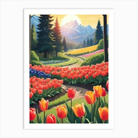 Tulips In The Garden 1 Art Print