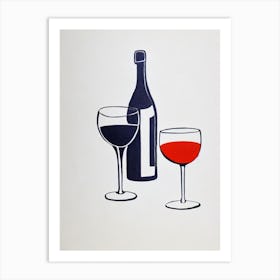 Cava Picasso Line Drawing Cocktail Poster Art Print